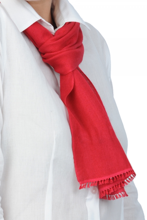 Cashmere & Zijde accessoires sjaals scarva bruin rood 170x25cm
